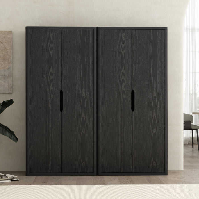 Rivington Modern 38" Bookcase Cabinet in Black - Set of 2