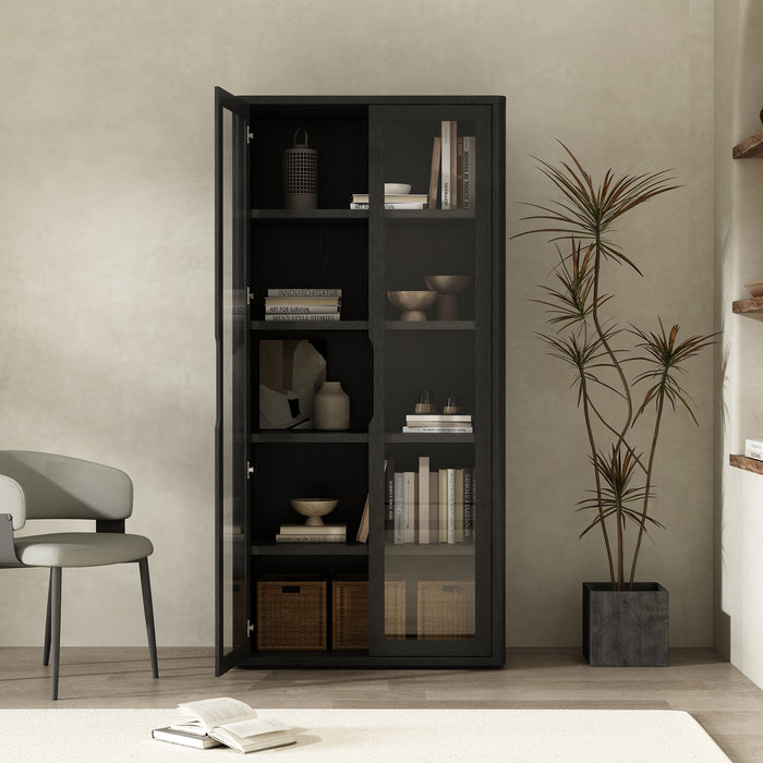 Rivington Modern 38" Bookcase Cabinet in Black