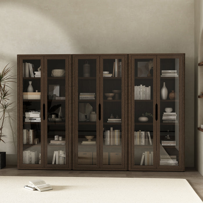 Rivington Modern 38" Bookcase Cabinet in Walnut - Set of 3
