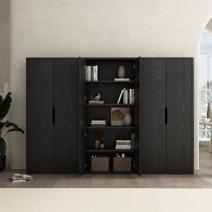 Rivington Modern 38" Bookcase Cabinet in Black - Set of 3