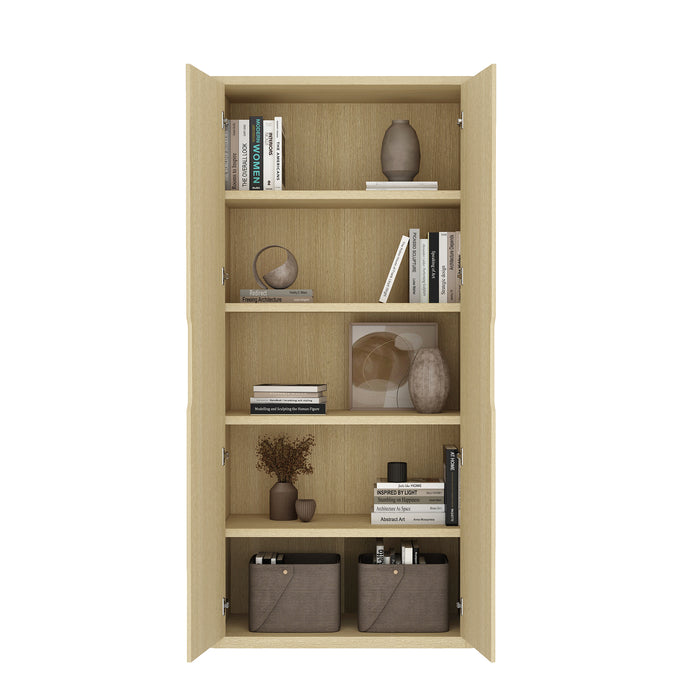 Rivington Modern 38" Bookcase Cabinet in Natural Oak - Set of 3