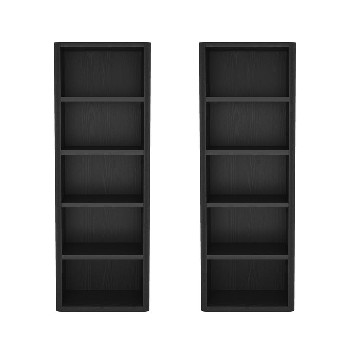 Rivington Modern 28" Open Bookcase in Black - Set of 2