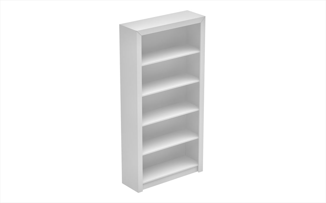 Olinda Mid-Century Modern 36" Open Bookcase in White (5-Shelf)