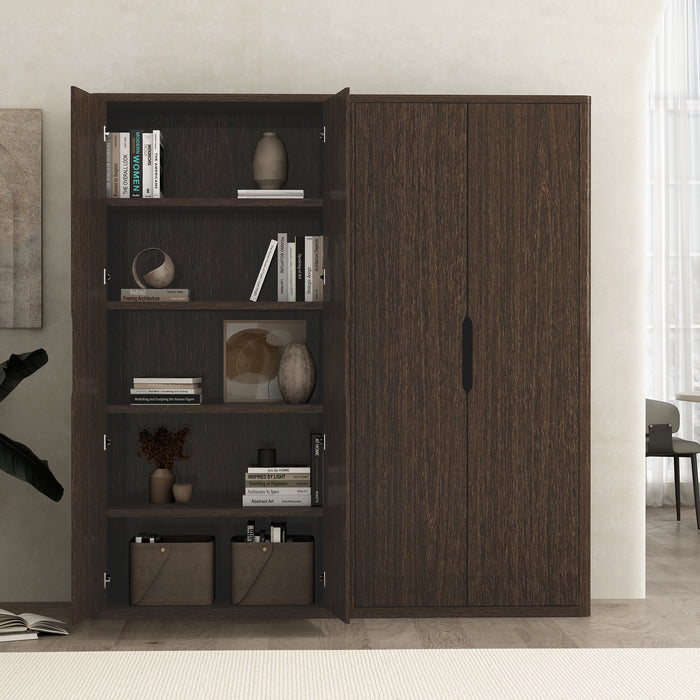 Rivington Modern 38" Bookcase Cabinet in Walnut - Set of 2