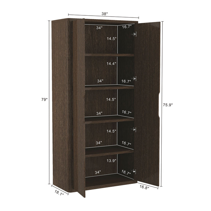 Rivington Modern 38" Bookcase Cabinet in Walnut - Set of 3