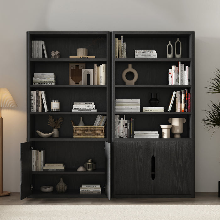 Rivington Modern 40" Bookcase Cabinet in Black - Set of 2
