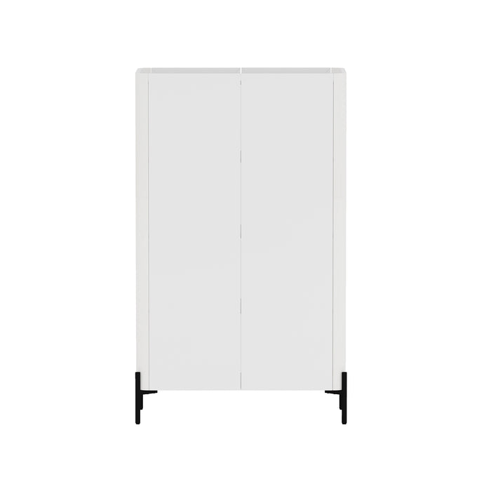 Abbey Modern 2-Piece Buffet and Bookcase in White