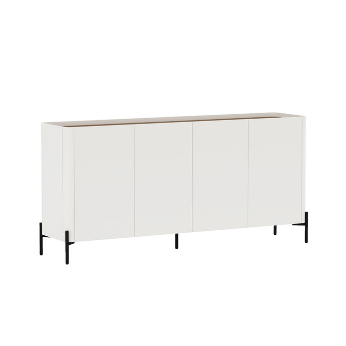 Abbey Modern 2-Piece Buffet and Bookcase in Maple and Off White