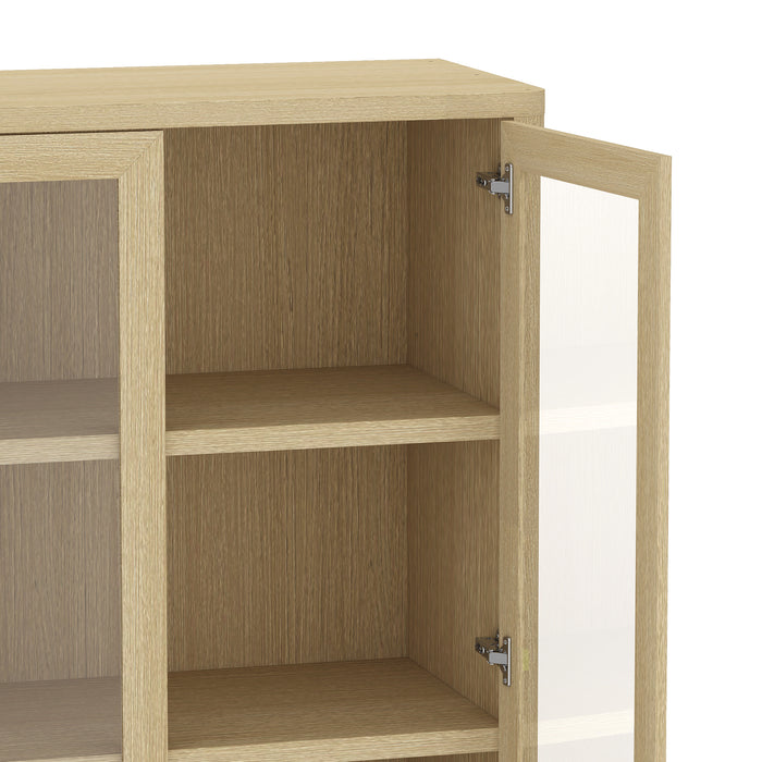 Rivington Modern 38" Bookcase Cabinet in Natural Oak - Set of 3