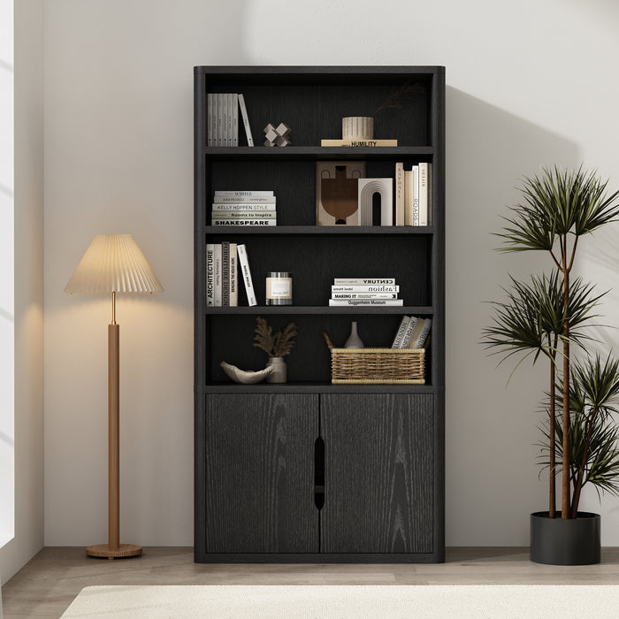 Rivington Modern 40" Bookcase Cabinet in Black