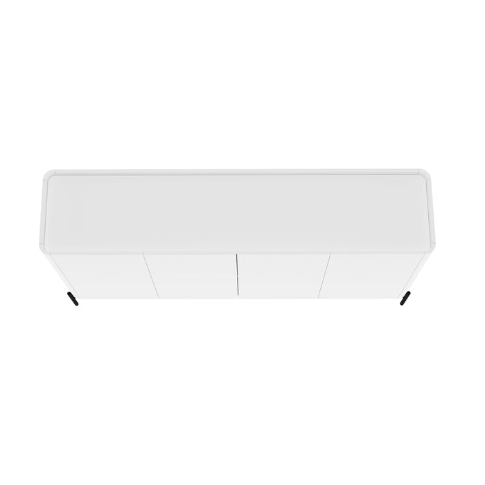 Abbey Modern 2-Piece Buffet and Bookcase in White