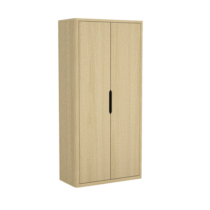 Rivington Modern 38" Bookcase Cabinet in Natural Oak - Set of 2
