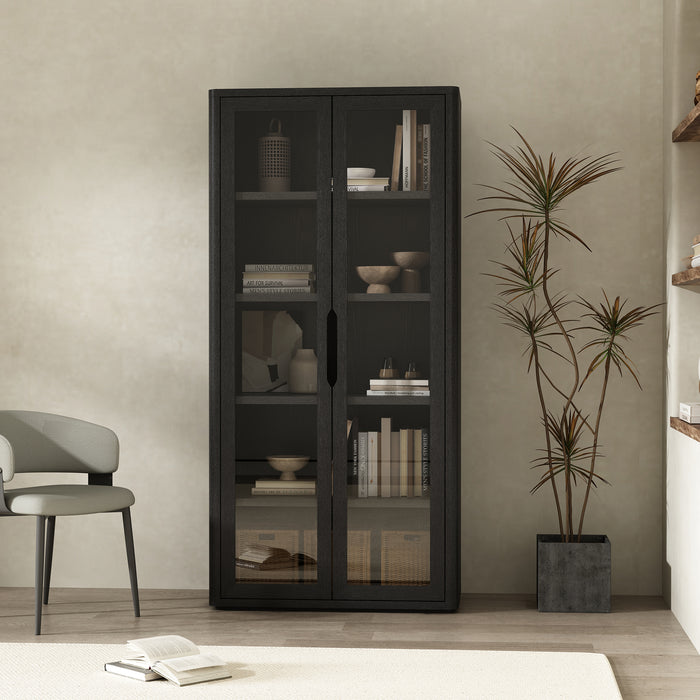 Rivington Modern 38" Bookcase Cabinet in Black