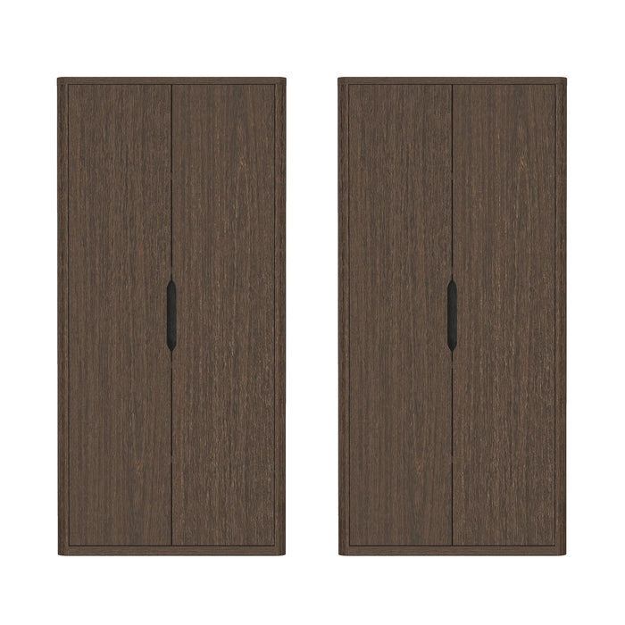 Rivington Modern 38" Bookcase Cabinet in Walnut - Set of 2