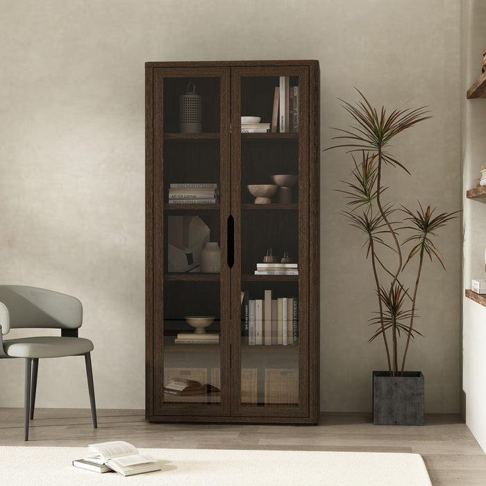 Rivington Modern 38" Bookcase Cabinet in Walnut