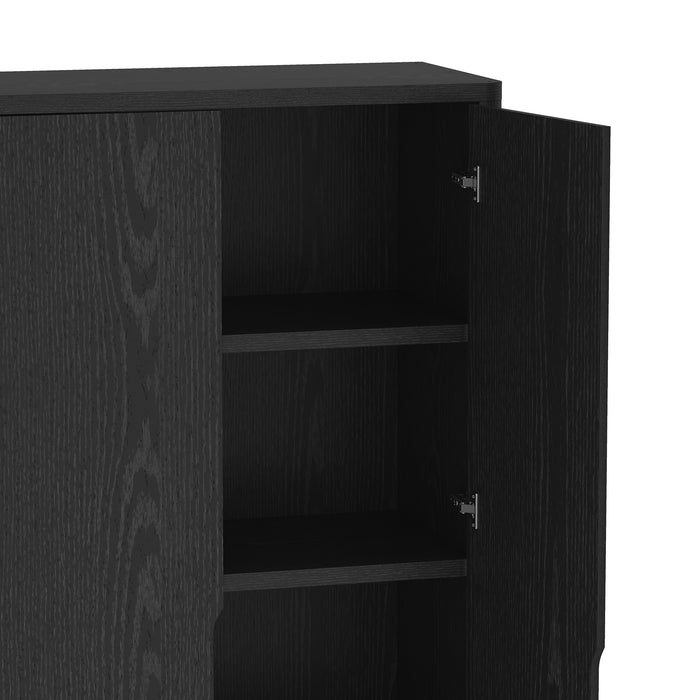 Rivington Modern 38" Bookcase Cabinet in Black - Set of 2