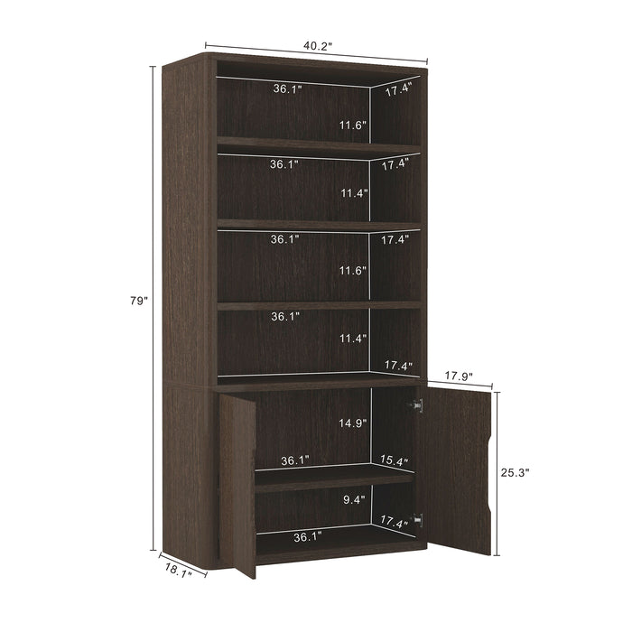Rivington Modern 40" Bookcase Cabinet in Walnut - Set of 3