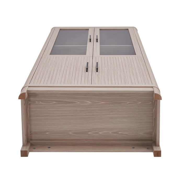 Jodie Mid-Century Modern 31" Bookcase Cabinet in Whitewashed Oak (6-Shelf) - Set of 2
