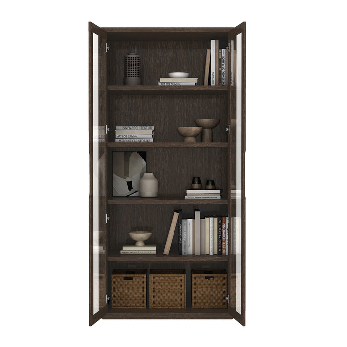Rivington Modern 38" Bookcase Cabinet in Walnut - Set of 3