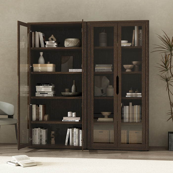 Rivington Modern 38" Bookcase Cabinet in Walnut - Set of 2