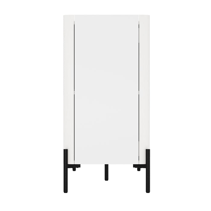 Abbey Modern 2-Piece Buffet and Bookcase in White