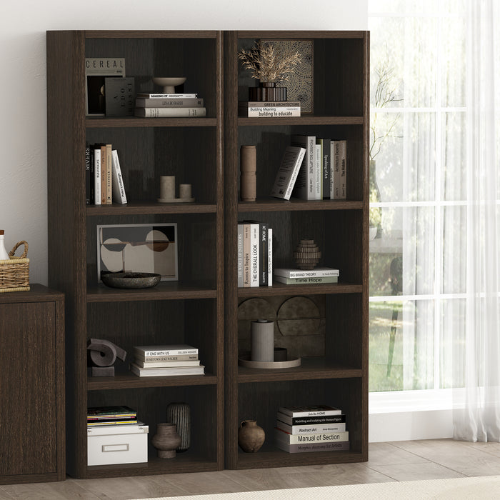 Rivington Modern 28" Open Bookcase in Dark Walnut - Set of 2