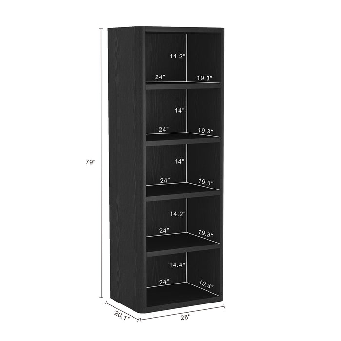 Rivington Modern 28" Open Bookcase in Black