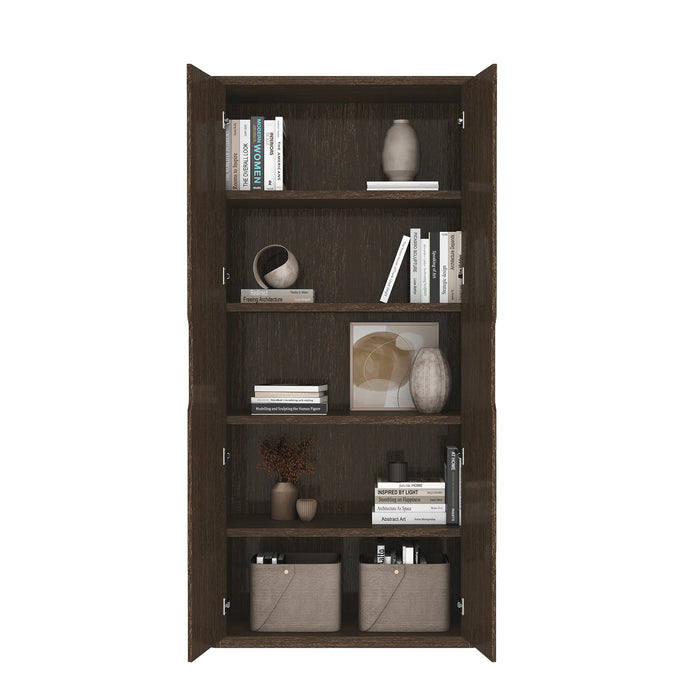 Rivington Modern 38" Bookcase Cabinet in Walnut - Set of 3
