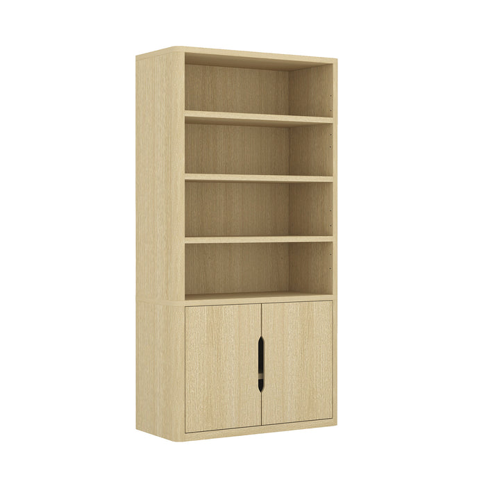 Rivington Modern 40" Bookcase Cabinet in Natural Oak - Set of 2