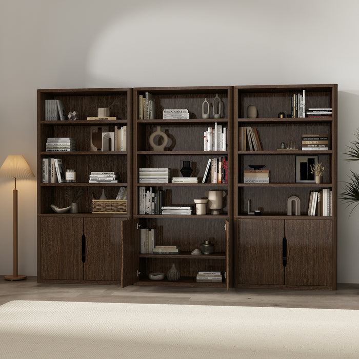 Rivington Modern 40" Bookcase Cabinet in Walnut - Set of 3
