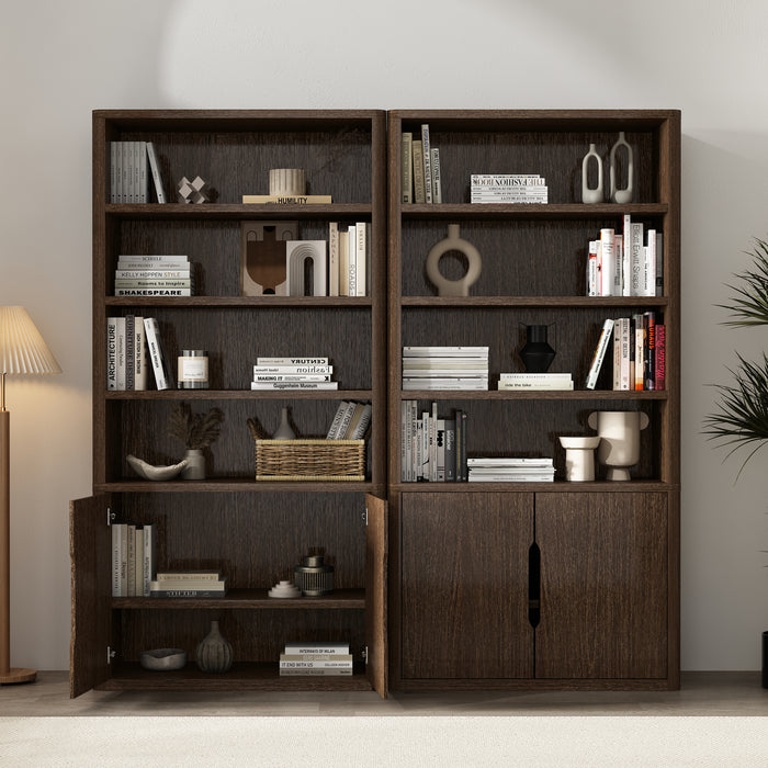 Rivington Modern 40" Bookcase Cabinet in Walnut - Set of 2