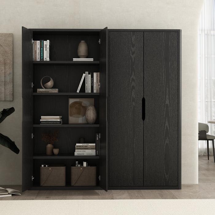 Rivington Modern 38" Bookcase Cabinet in Black - Set of 2