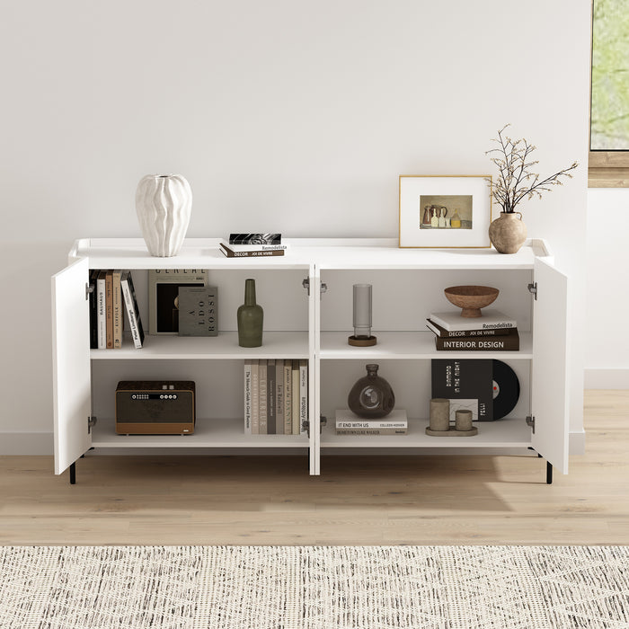 Abbey Modern 2-Piece Buffet and Bookcase in White