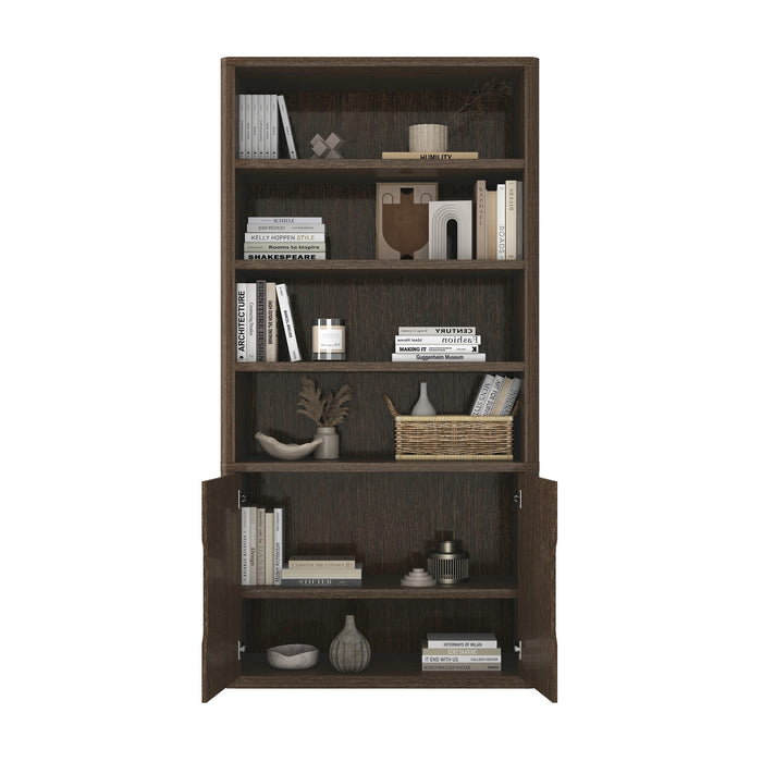 Rivington Modern 40" Bookcase Cabinet in Walnut - Set of 3