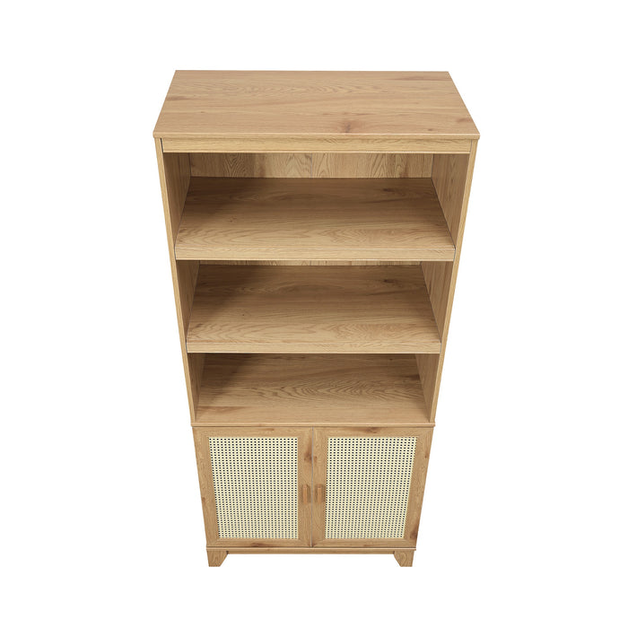 Sheridan Mid-Century Modern 31" Bookcase Cabinet in Natural (7-Shelf)