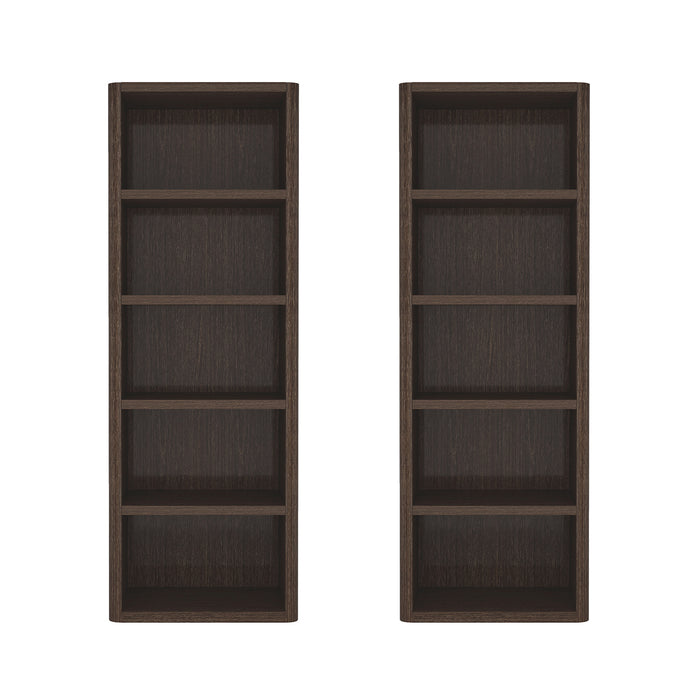 Rivington Modern 28" Open Bookcase in Dark Walnut - Set of 2