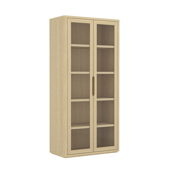 Rivington Modern 38" Bookcase Cabinet in Natural Oak - Set of 3