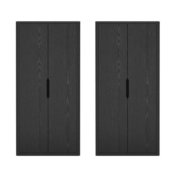 Rivington Modern 38" Bookcase Cabinet in Black - Set of 2