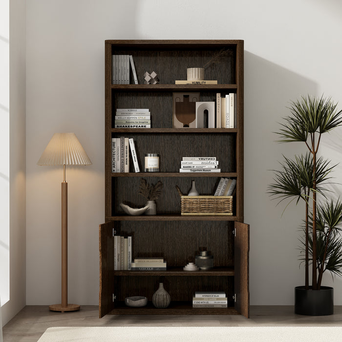 Rivington Modern 40" Bookcase Cabinet in Walnut
