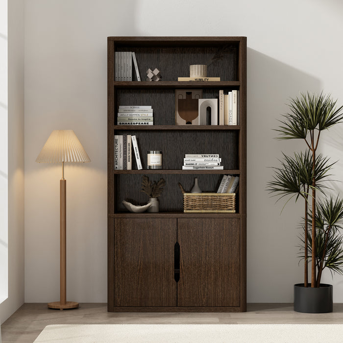 Rivington Modern 40" Bookcase Cabinet in Walnut