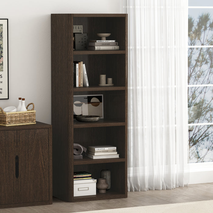 Rivington Modern 28" Open Bookcase in Dark Walnut