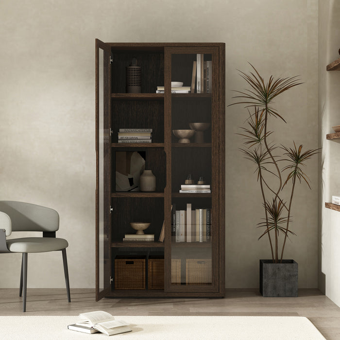 Rivington Modern 38" Bookcase Cabinet in Walnut