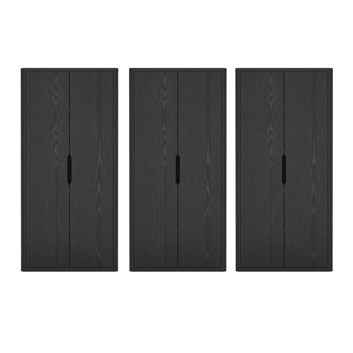 Rivington Modern 38" Bookcase Cabinet in Black - Set of 3