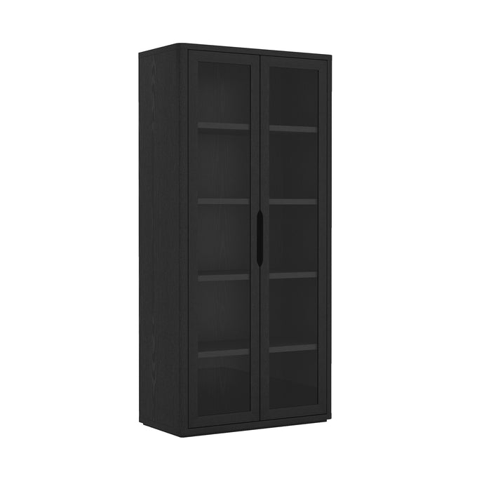 Rivington Modern 38" Bookcase Cabinet in Black - Set of 2