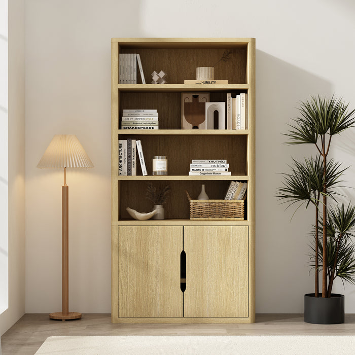 Rivington Modern 40" Bookcase Cabinet in Natural Oak