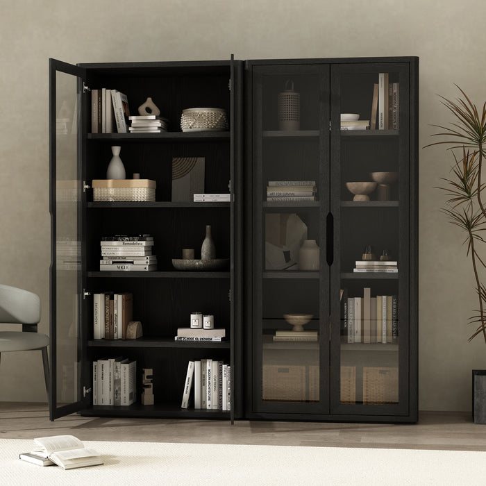 Rivington Modern 38" Bookcase Cabinet in Black - Set of 2