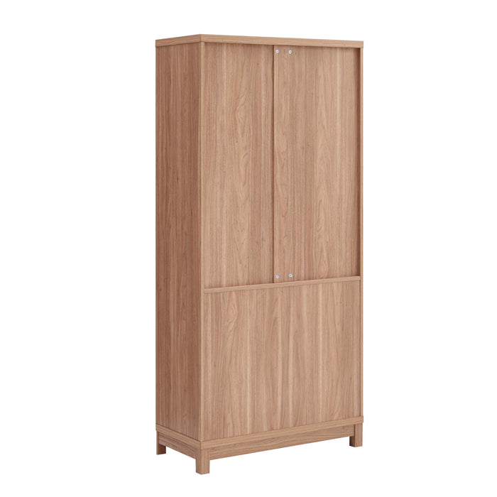 Jodie Mid-Century Modern 31" Bookcase Cabinet in Maple (6-Shelf)