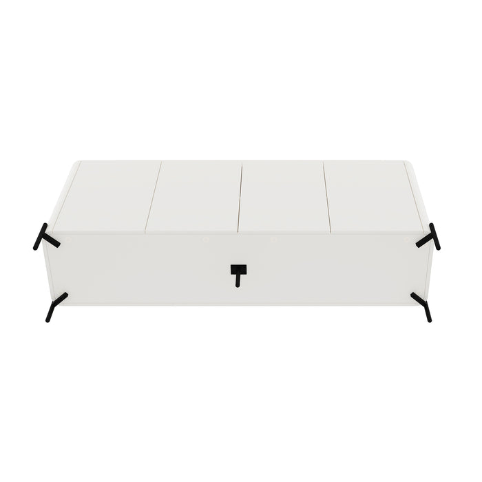 Abbey Modern 2-Piece Buffet and Bookcase in Maple and Off White