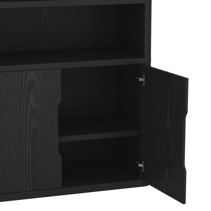 Rivington Modern 40" Bookcase Cabinet in Black - Set of 3