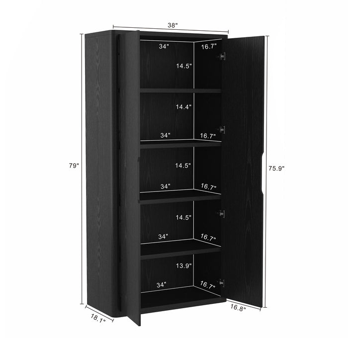Rivington Modern 38" Bookcase Cabinet in Black - Set of 3